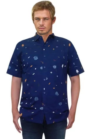 Oregano Fashion Casual OREGANO - BARBADOS SHIRT - NAVY 1 barbados_shirt_blue