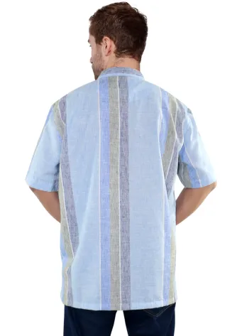 Oregano Fashion Casual OREGANO - CARPA LINEN SHIRT - BLUE 2 carpa_linen_shirt__blue__b