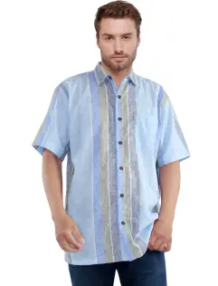 OREGANO  CARPA LINEN SHIRT  BLUE