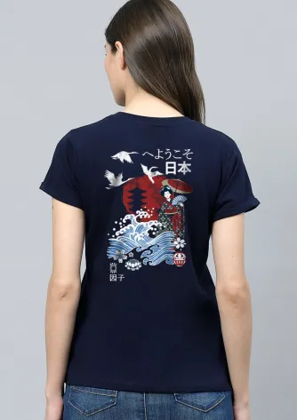 T-Shirt GEISHA TEE 1 geisha_tee_back_women__navy