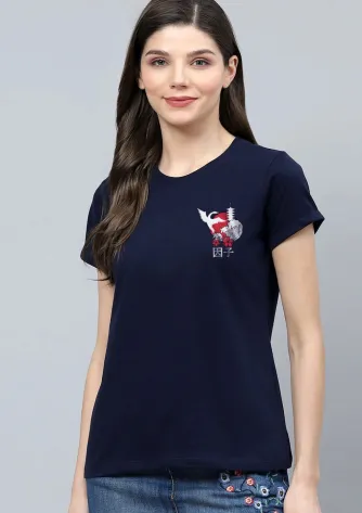 T-Shirt GEISHA TEE 2 geisha_tee_front_women__navy