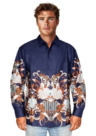 Oregano Fashion Casual OREGANO - LA RIOJA L/S SHIRT 1 la_rioja__navy__f