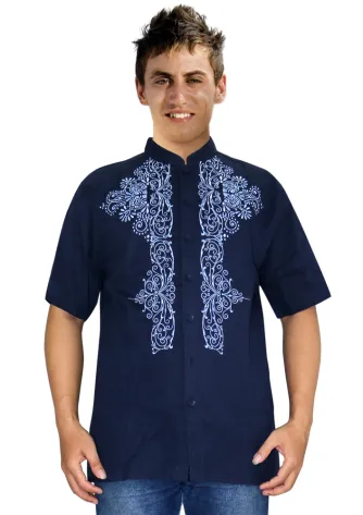 Moeslem wear MAKTABA KAFTAN S/S 1 maktaba_kaftan__navy__a