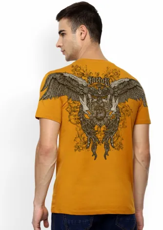 T-Shirt THE CROW TEE - MUSTARD 1 the_crow_tee__gold__b