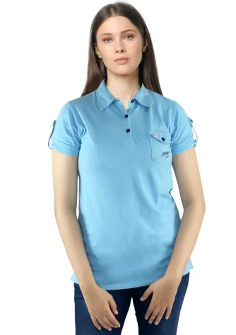 Polo Shirt WILD PETUNIA NEW POLOSHIRT 1 wild_petunia__blue__f